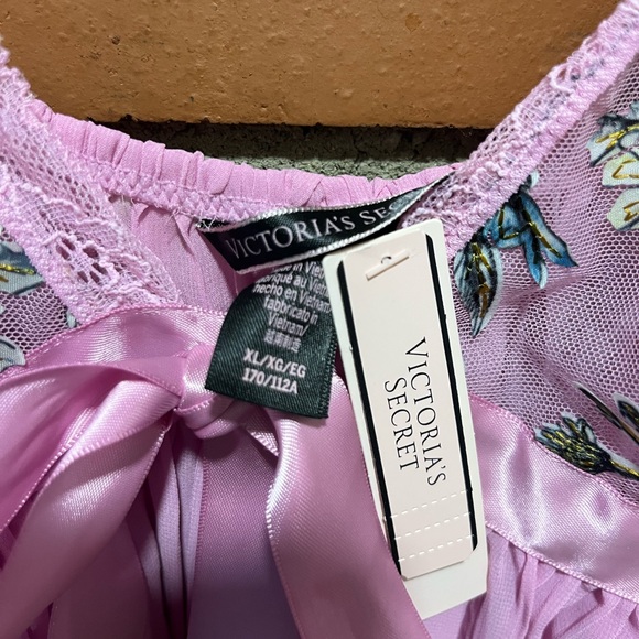 Victoria’s Secret XL Pink Floral Lace Babydoll Nightgown, New with tags - Picture 3 of 6
